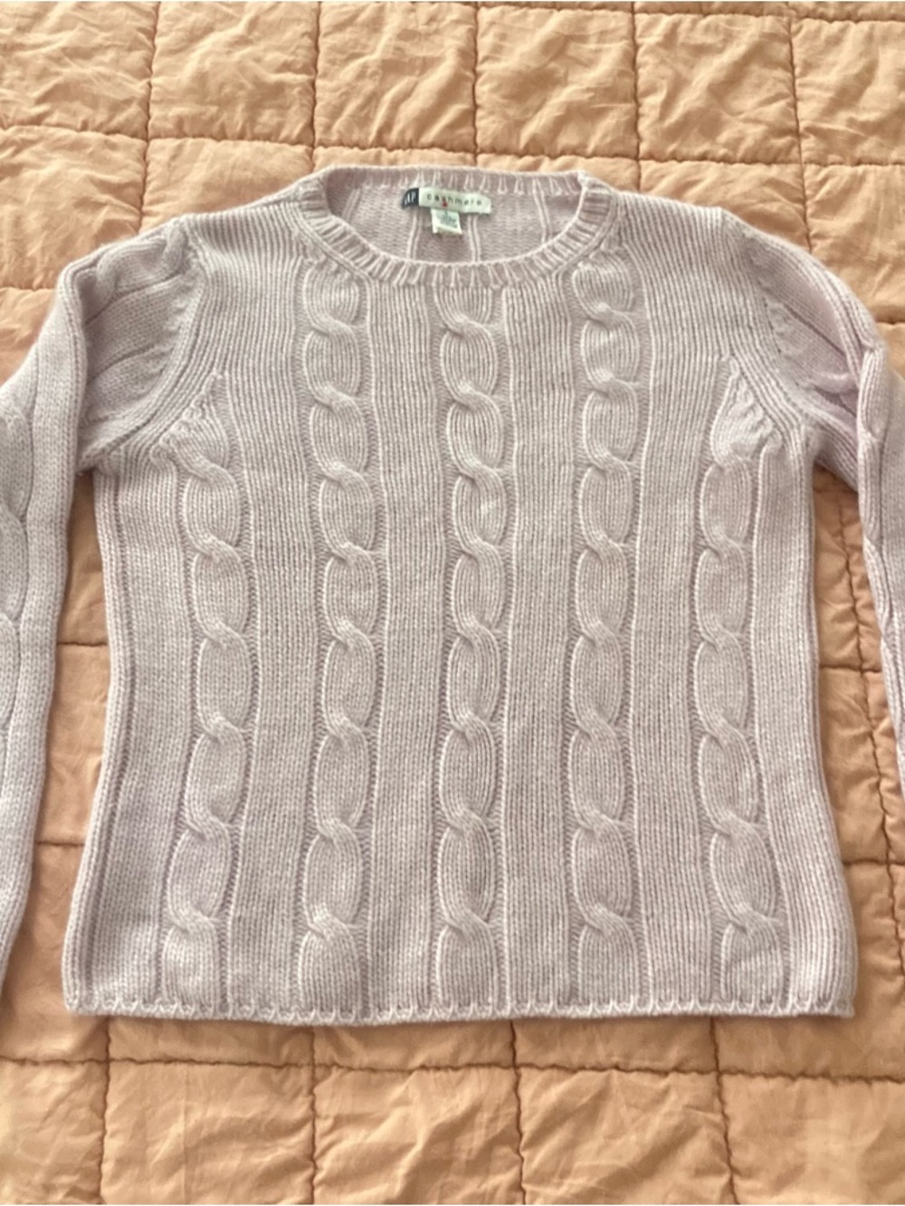 GAP Cable Knit Crewneck Sweater in Light Lavender